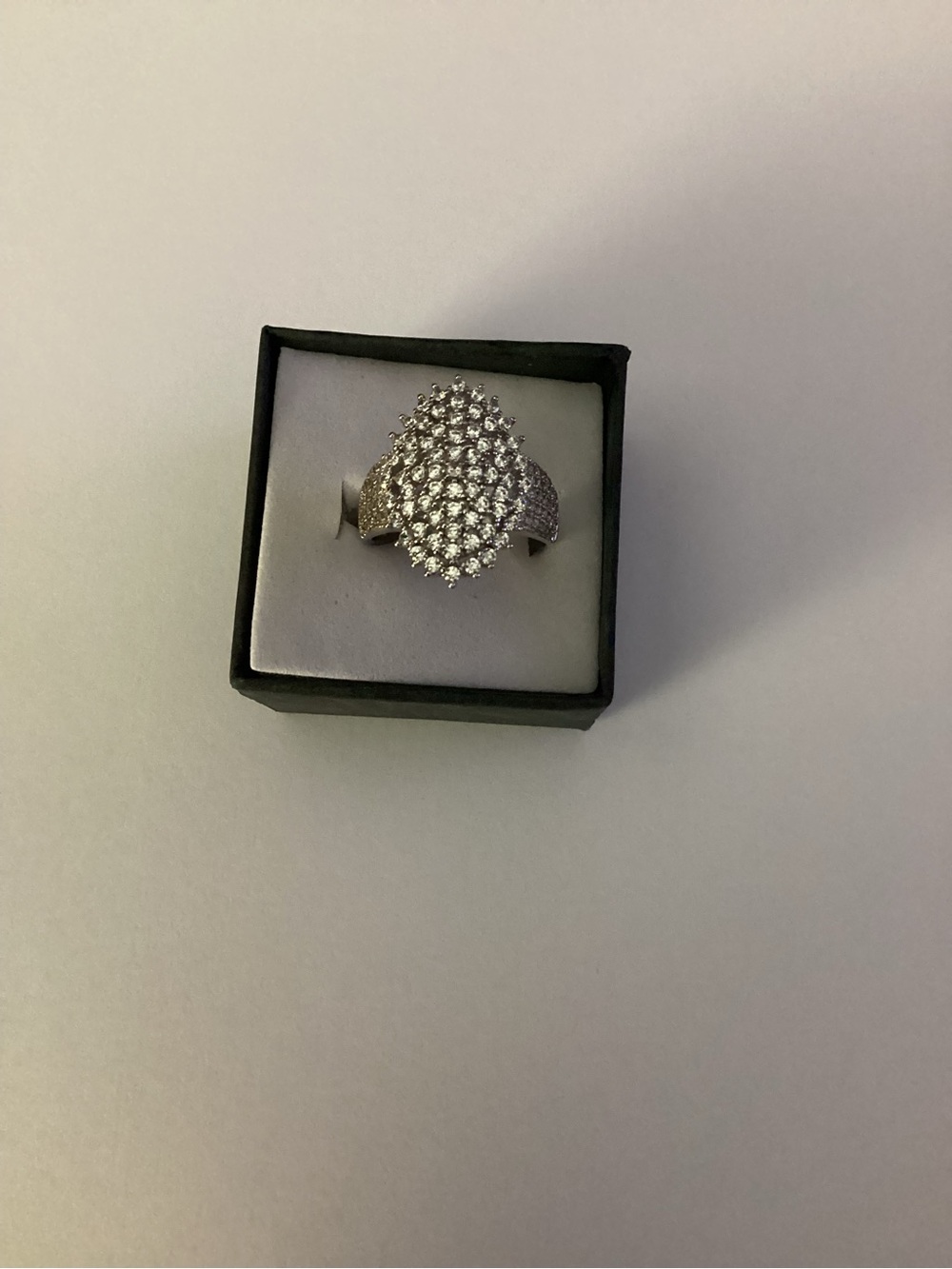 Silver Crystal Cluster Statement Ring